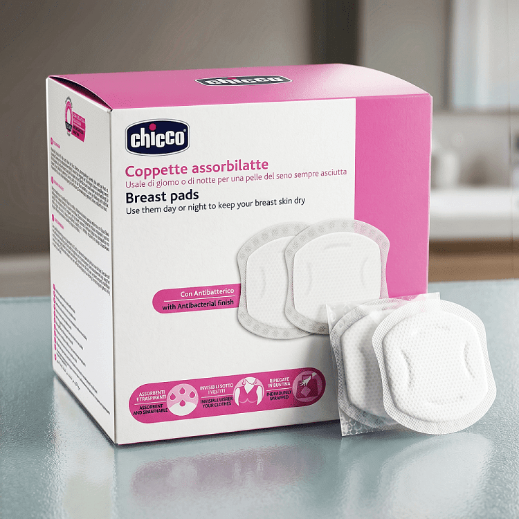 Chicco Επιθέματα Στήθους Αντιβακτηριδιακά Κυψελωτή Υφή 30τεμ