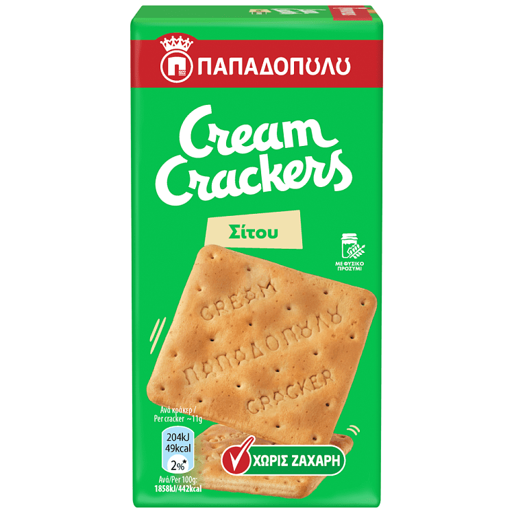 Παπαδοπούλου Cream Crackers Χωρίς Ζάχαρη 165gr