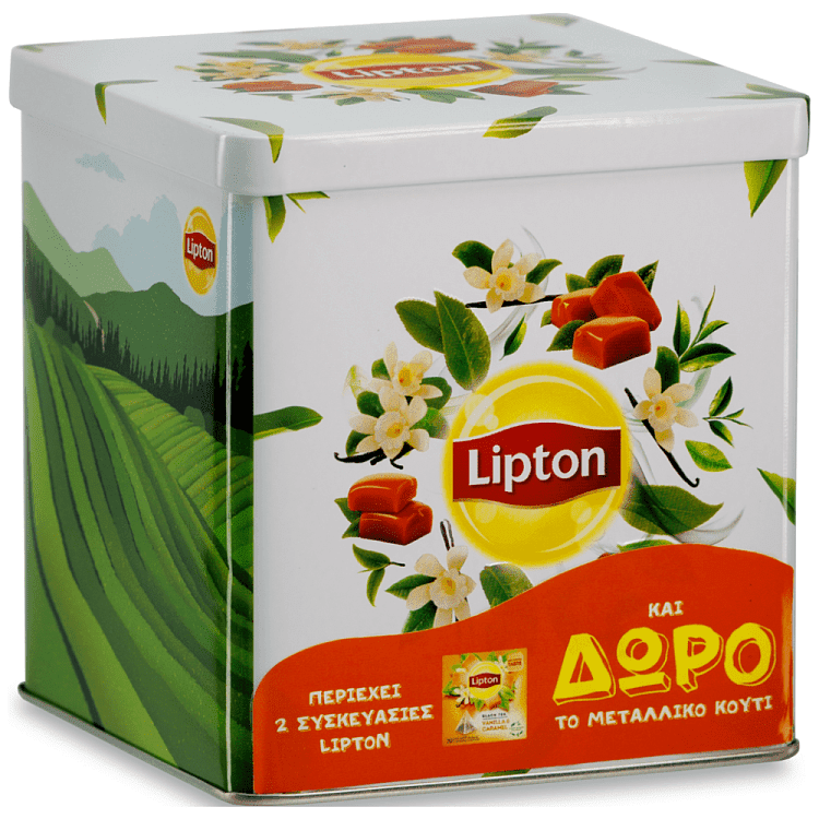 Lipton Tin Box Βανίλια Καραμέλα Σετ 24x2