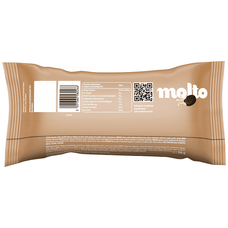 Molto Κρουασάν Βανίλια Cream & Cookies 98gr