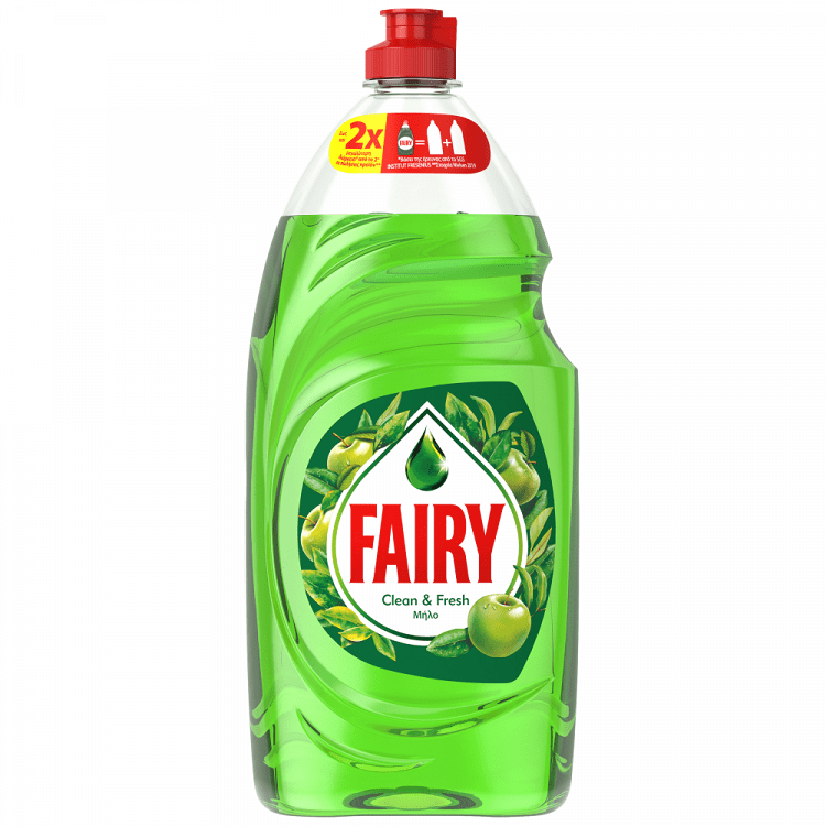 Fairy Clean & Fresh Με Άρωμα Μήλο Υγρό Πιάτων 900ml