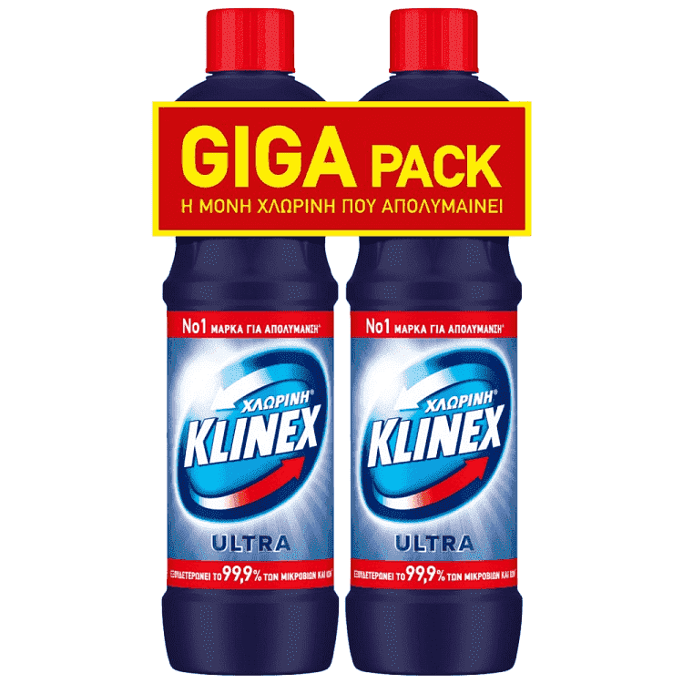 Klinex Ultra Χλωρίνη Regular 2x750ml Giga Pack