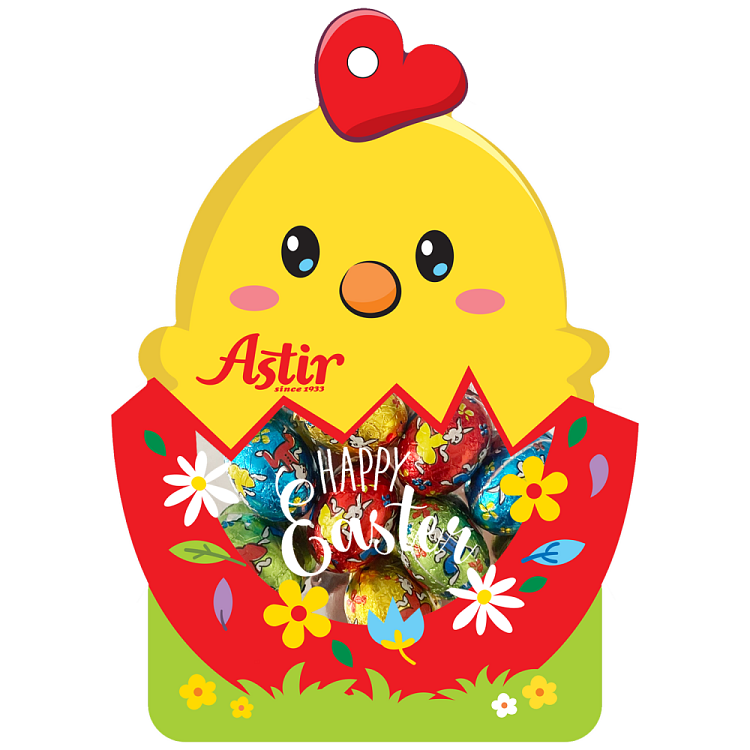 Astir Σοκολάτα Γάλακτος Με Πραλίνα Φουντουκιού Σακ. Λαγουδάκι-Κοτόπουλο 50gr