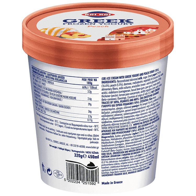 Κρι Κρι Frozen Yogurt Peach 320gr 450ml
