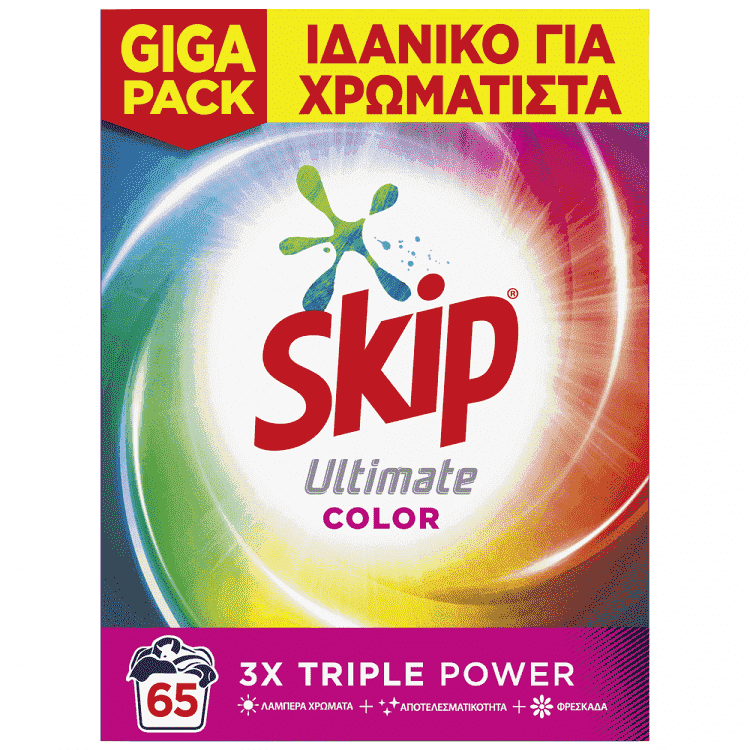 Skip Ultimate Color Απορρυπαντικό Πλυντηρίου Ρούχων Σκόνη 65μεζ 4,225Kg