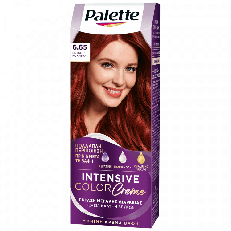 Palette Κρέμα Βαφή Μαλλιών N6.65 Έντονο Κόκκινο