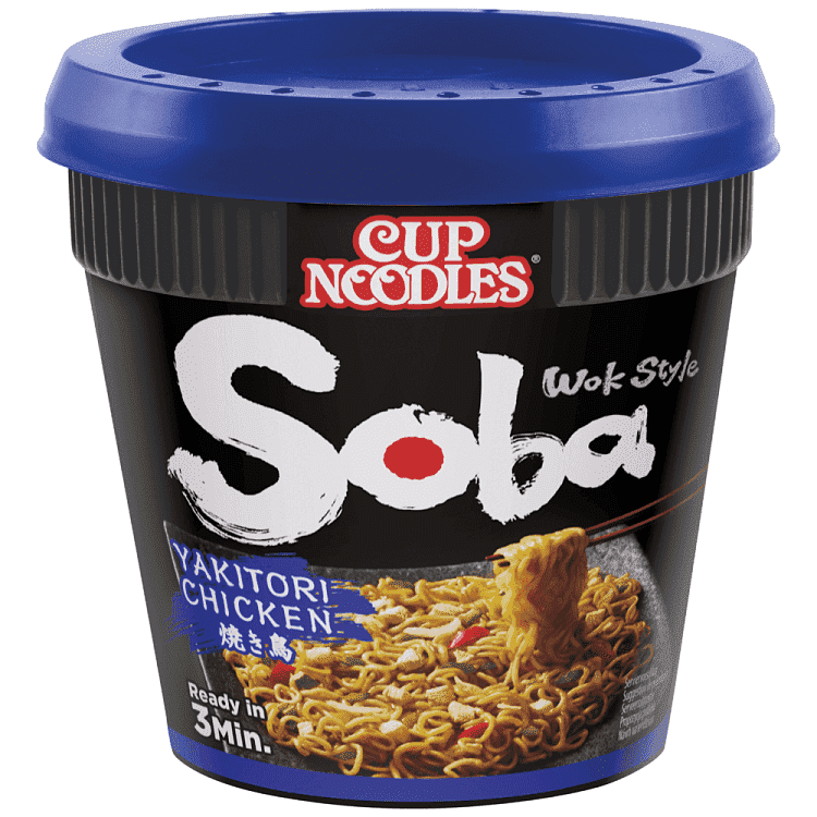 Nissin Soba Noodles Cup Κοτόπόυλο Yakitori 89gr
