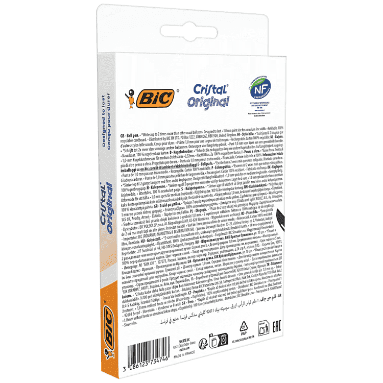 Bic Cristal Στυλό Med Box 10τεμ Blue