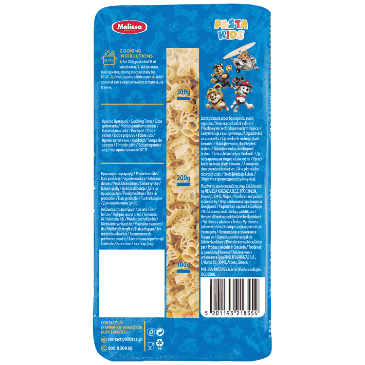 Melissa Pasta Kids Paw Patrol Chase 400gr