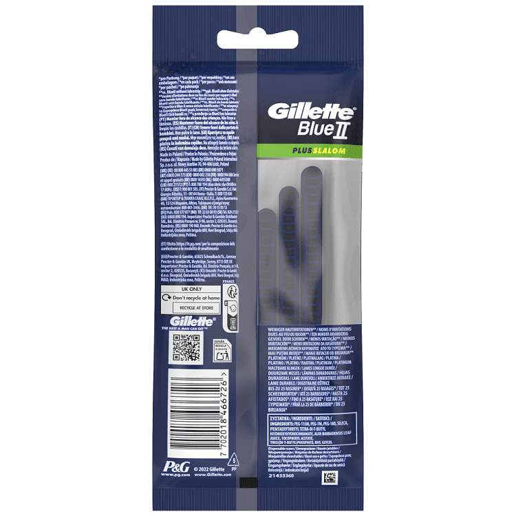 Gillette Blue IΙ Plus Slalom Ξυραφάκια μιας Χρήσης 5τεμ