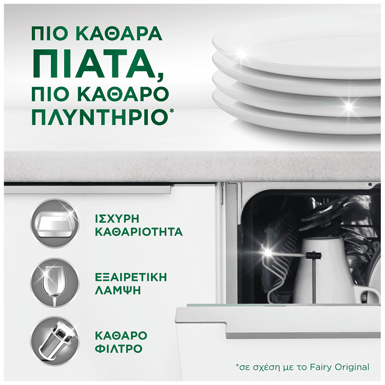 Fairy Platinum Ταμπλέτες Πλυντηρίου Πιάτων Λεμόνι XXL 66τεμ