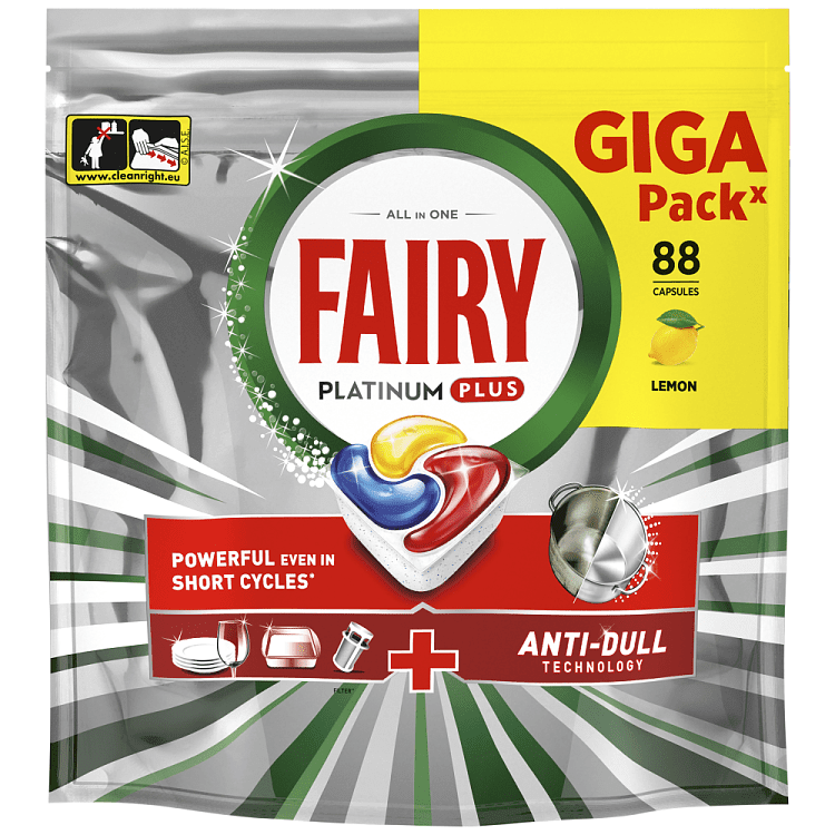 Fairy Platinum Plus Ταμπλέτες Πλυντήριο Πιάτων Giga 88τεμ.