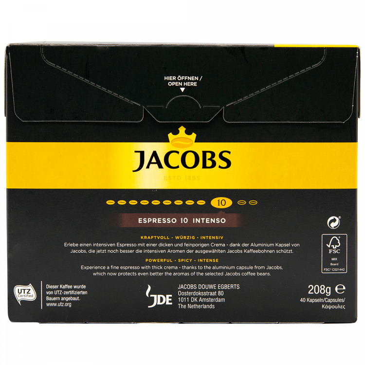 Jacobs Κάψουλες Espresso Intenso Συμβατές Με Μηχανές Nespresso* 40τεμ