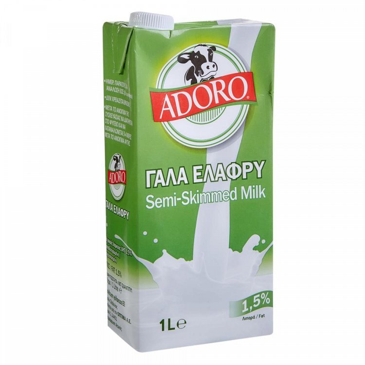 Adoro Γάλα Μακράς Διάρκειας 1,5% Easy Open 1lt