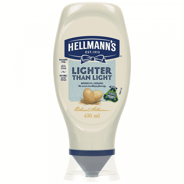 Hellmann's Μαγιονέζα Extra Light Top Down 430ml