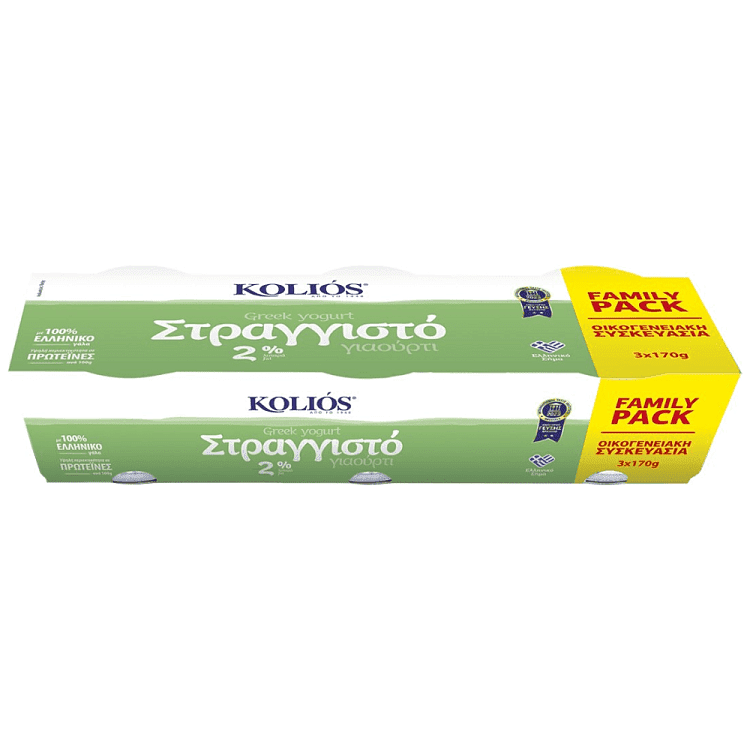 Κολιός Γιαούρτι Στραγγιστό 2% 170gr 3τεμ