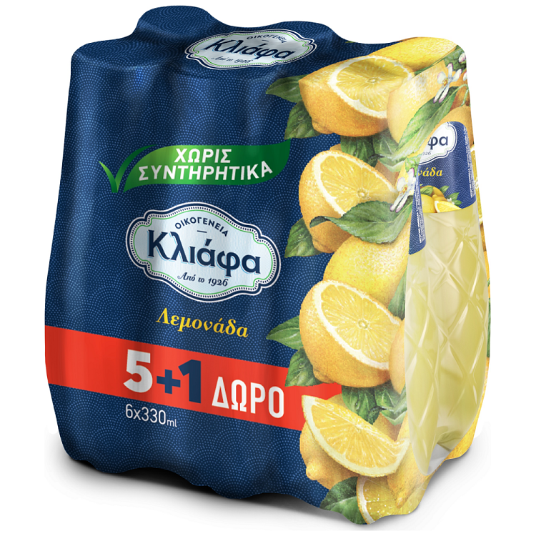 Κλιάφα Λεμονάδα Φιάλη 330ml (5+1 Δώρο)
