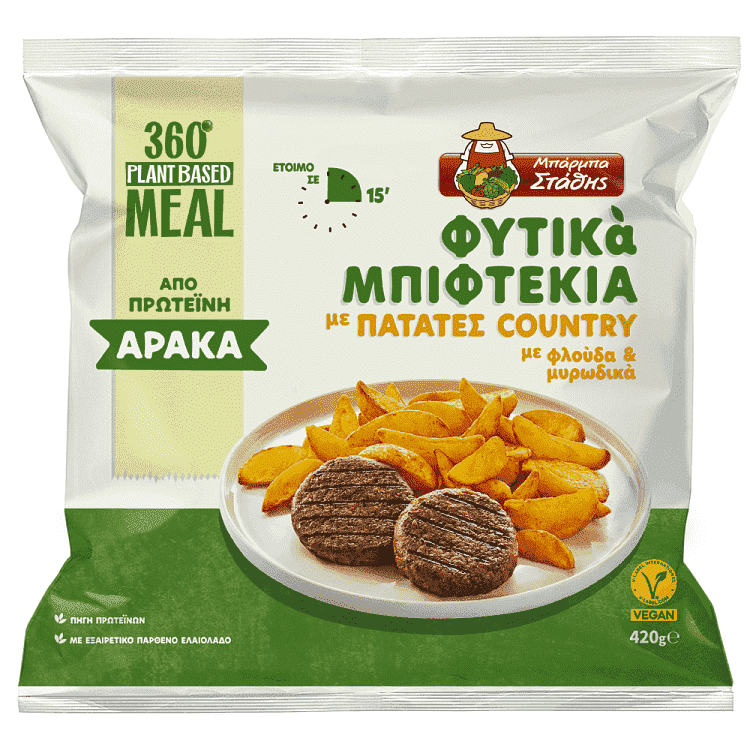 Μπάρμπα Στάθης Φυτικό Μπιφτέκι Με Πατάτες Κατεψυγμένο 420gr