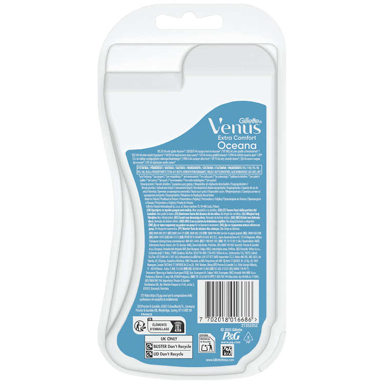 Gillette Venus Extra Comfort Oceana Ξυραφάκια μιας Χρήσης 3τεμ