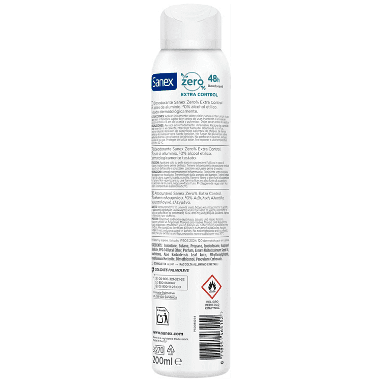 Sanex Αποσμητικό Spray Zero 0% Extra Control 200ml