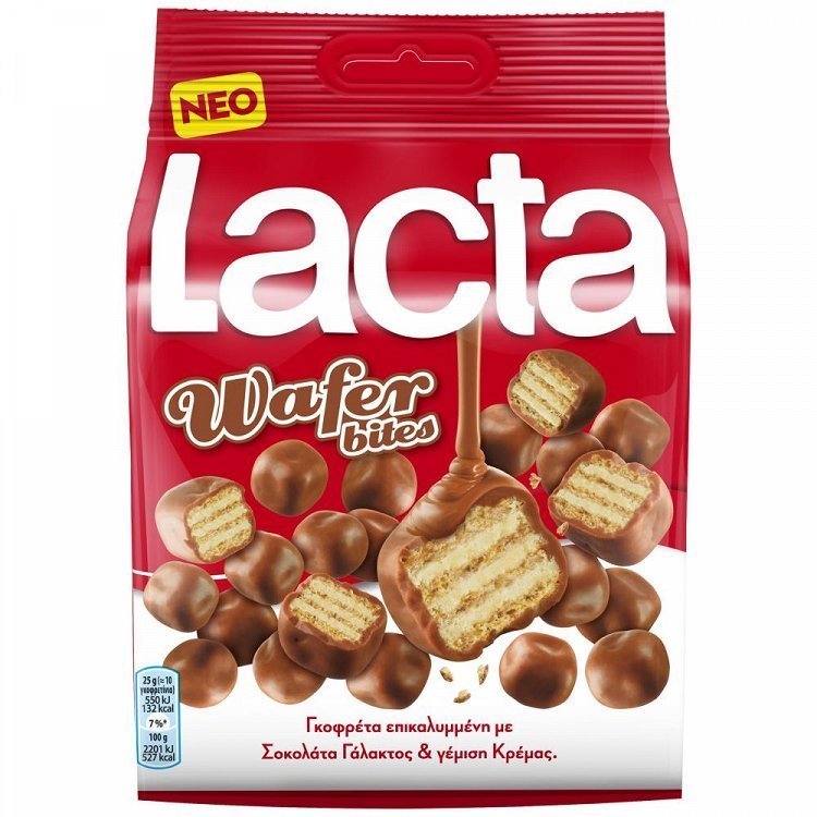 Lacta Σοκολάτα Γκοφρέτα Bites 110gr