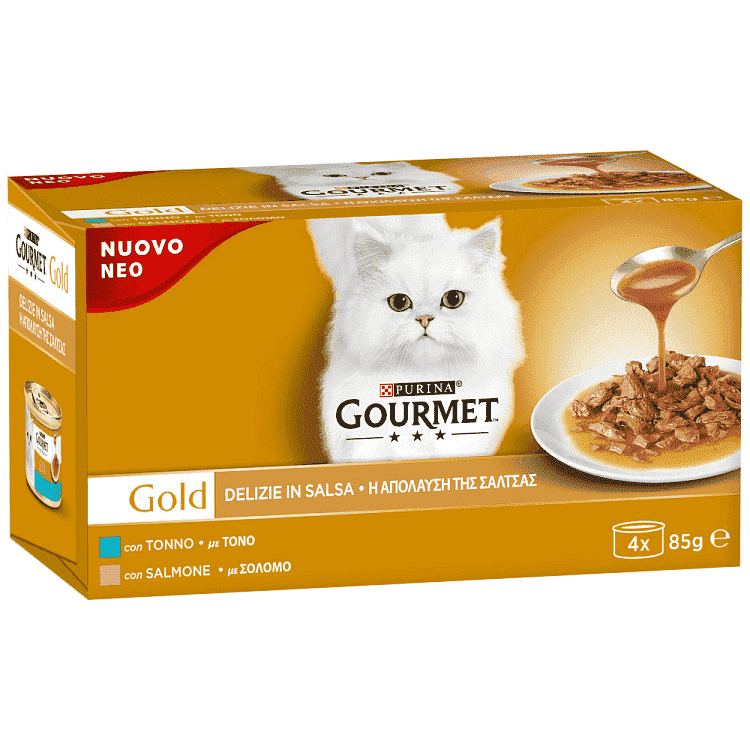 Gourmet Gold Σολομός & Τόνος 4x85gr