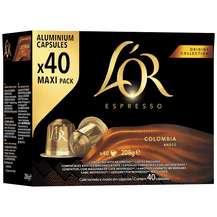 L'OR Κάψουλες Espresso Colombia Συμβατές Με Μηχανές Nespresso* 40τεμ