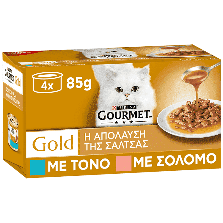 Gourmet Gold Σολομός & Τόνος 4x85gr