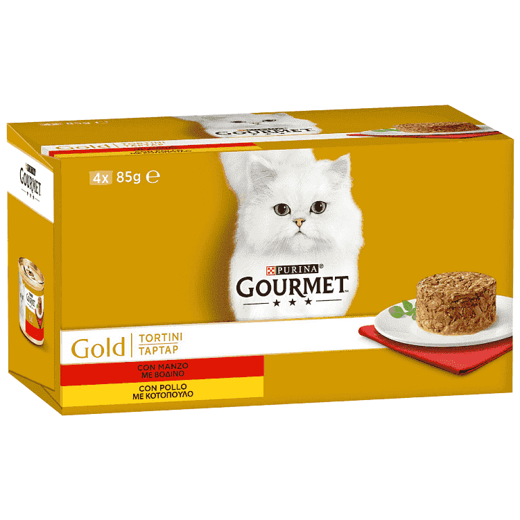 Gourmet Gold Ταρτάρ Βοδινό Και Κοτόπουλο 4x85gr