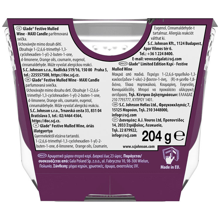 Glade Large Candle Mulled Wine 204gr