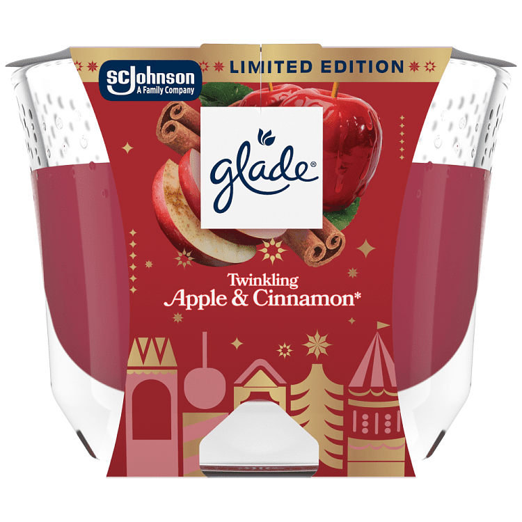 Glade Large Candle Twinkling Apple & Cinnamon 204gr