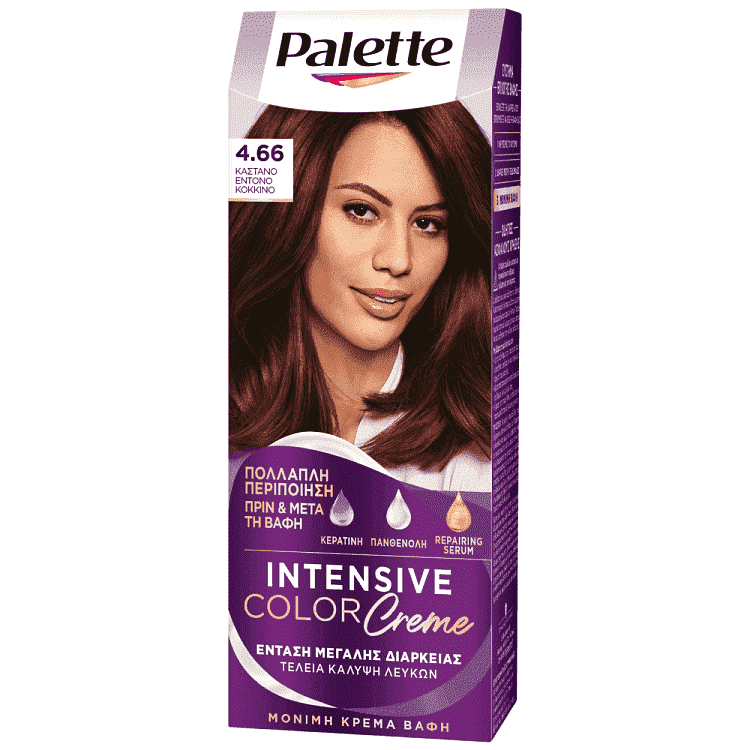 Palette Κρέμα Βαφή Μαλλιών Ν4.66 Καστανό Έντονο Κόκκινο