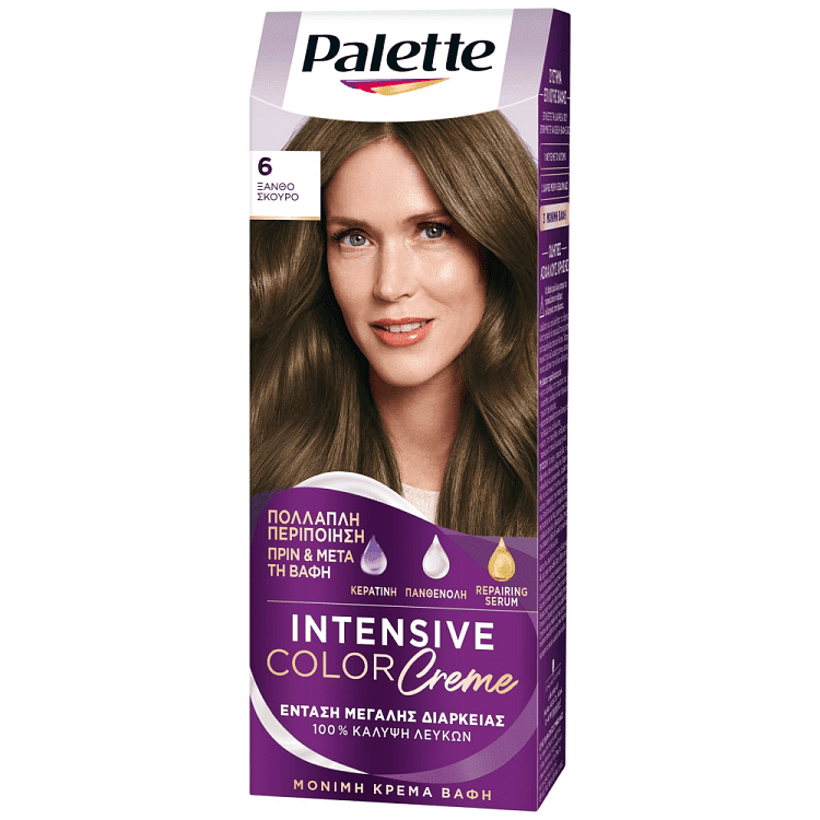 Palette Κρέμα Βαφή Μαλλιών Ν6 Ξανθό Σκούρο