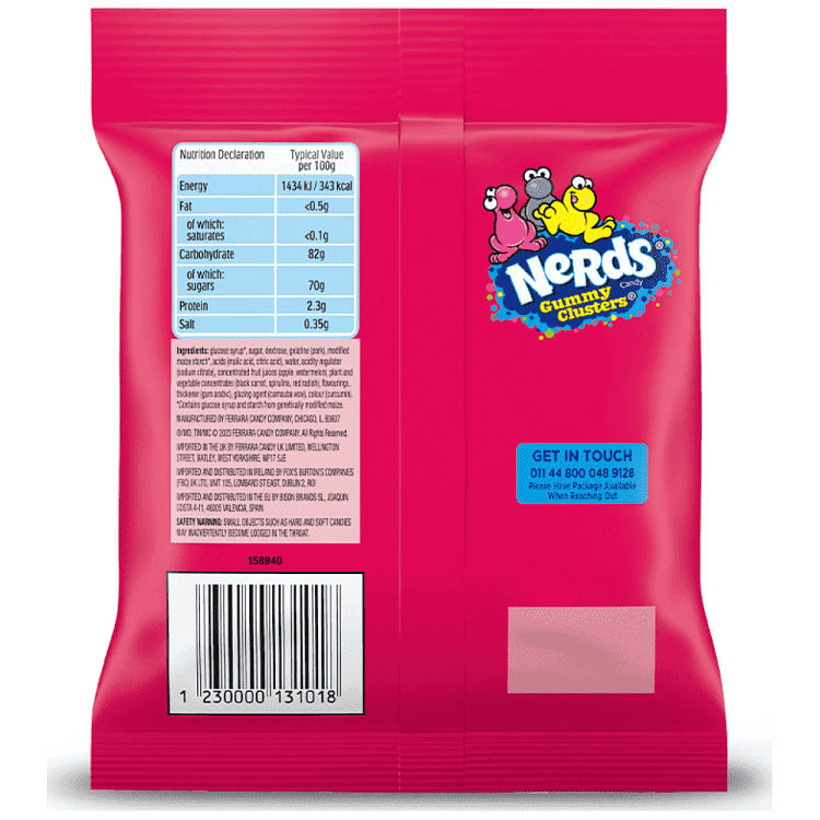 Nerds Gummy Clusters Fruits Bag 113gr
