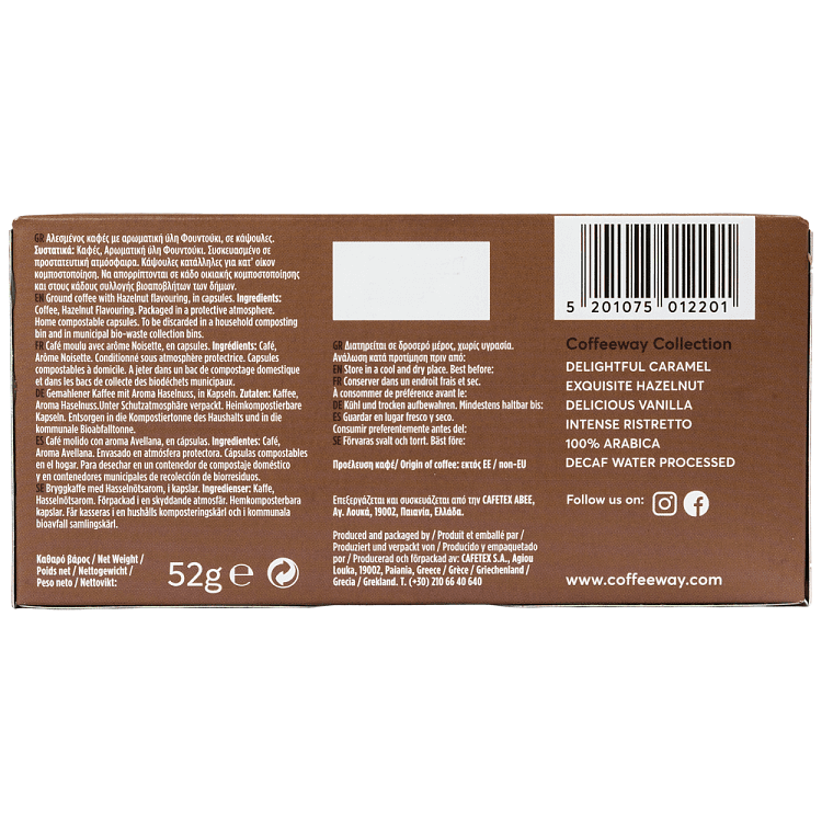 Coffeway Κάψουλες Espresso Hazelnut 52gr 10τεμ