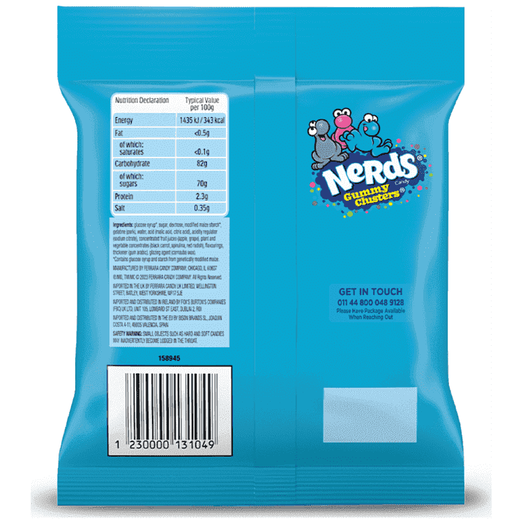 Nerds Gummy Clusters Berries Bag 113gr