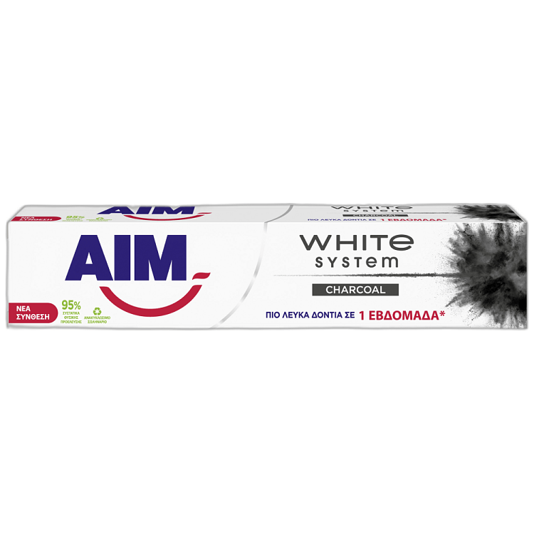 AIM White System Οδοντόκρεμα Charcoal 75ml