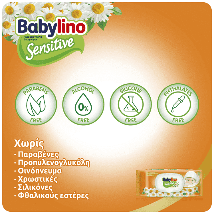 Babylino Sensitive Μωρομάντηλα Triple Pack 3x54τεμ