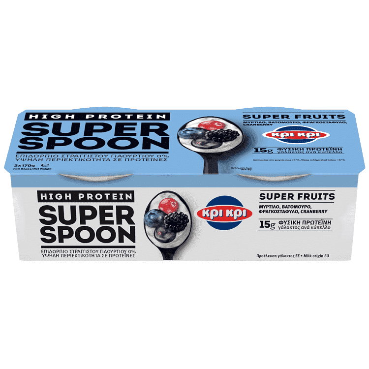 Κρι Κρι Superspoon Επιδόρπιο Γιαουρτιού Blueberry 2x170gr