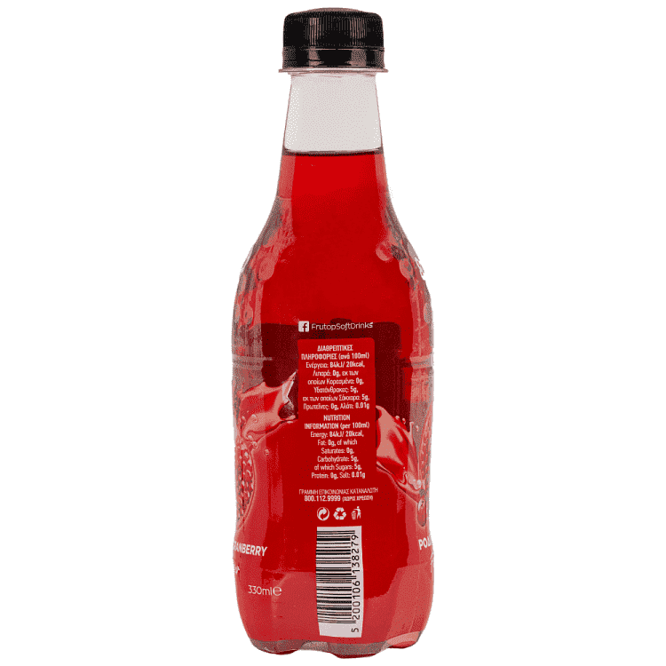 Frutop Σόδα Ρόδι Cranberry 330ml