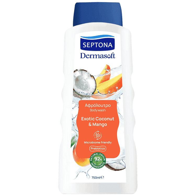 Septona Dermasoft Αφρόλουτρο Coconut & Mango 750ml