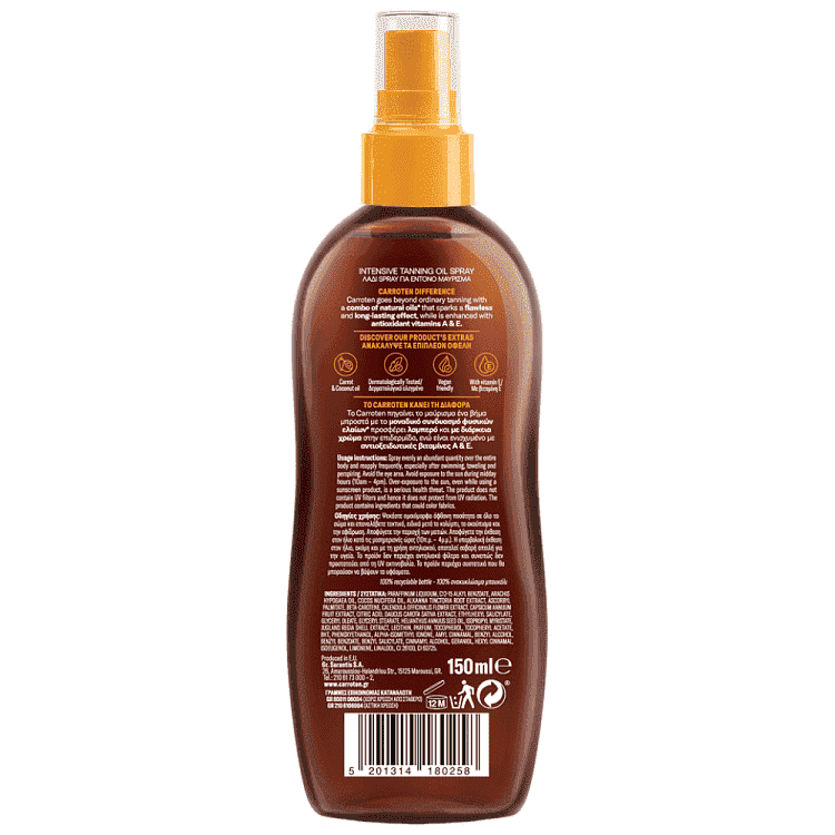 Carroten Αντιλιακο Λάδι Σπρέυ SPF20 150ml