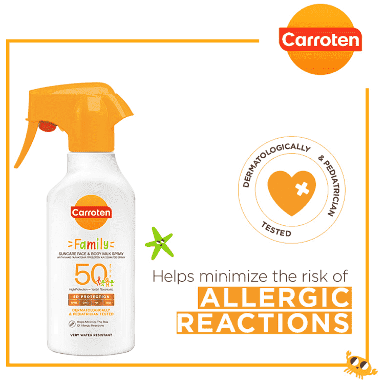 Carroten Αντηλιακό Γαλάκτωμα Spray Family Trigger SPF50 270ml