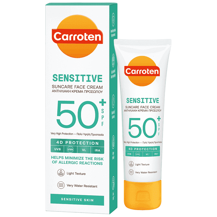 Carroten Sensicare Αντηλιακή Κρέμα Προσώπου SPF50 50ml