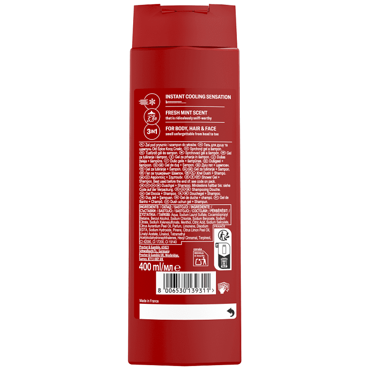 Old Spice Cold Spice 3in1 Αφρόλουτρο 400ml