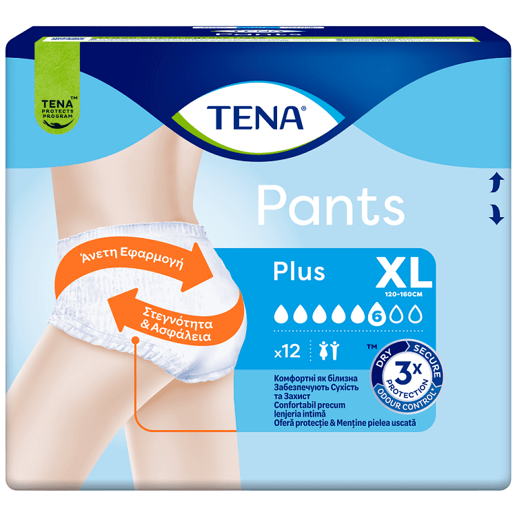 Tena Pants Plus Extra Large Πάνες Ακράτειας 12τεμ