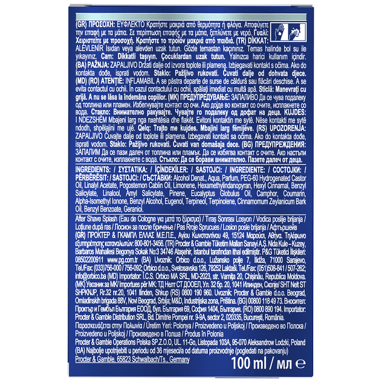 Gillette After Shave Splash Refreshing Arctic Ice 100ml