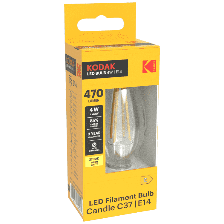 Kodak Λάμπα Πυρακτώσεως Clear Led C37 E14 4W