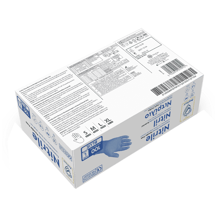 Protect Γάντια Νιτριλίου Μπλε Large 100τεμ