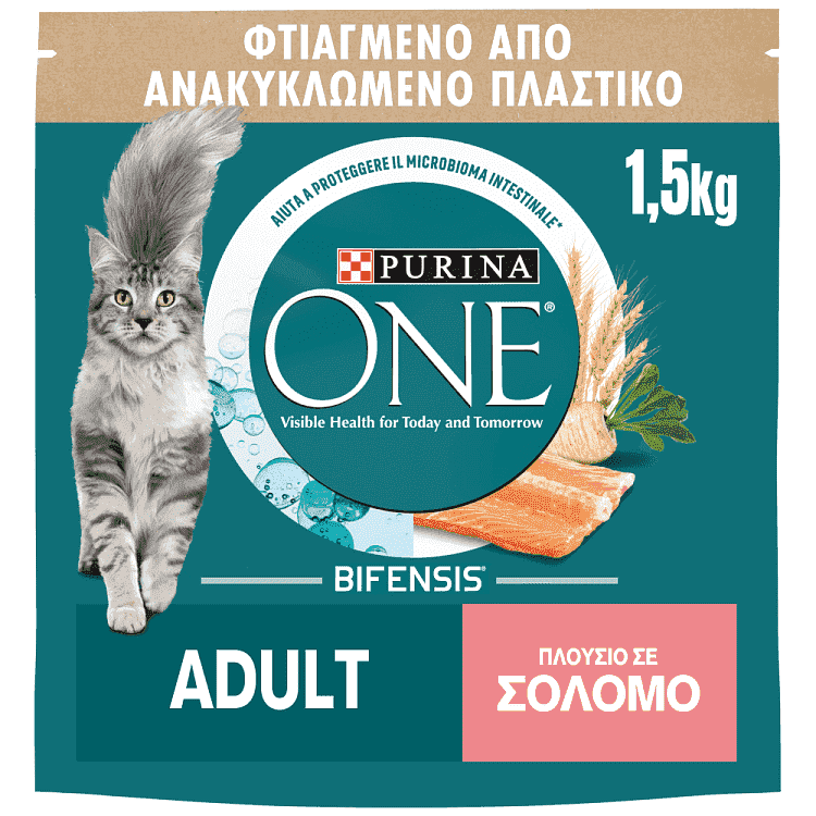 Purina One Adult Σολομός & Δημητριακά Ολικής Άλεσης 1,5Kg